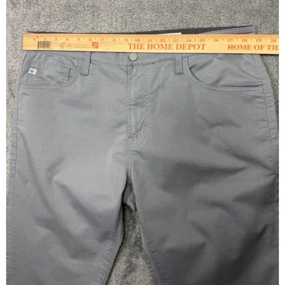 AG Adriano Goldschmied Everett Slim Straight Pants 36x34 Gray Made In Italy